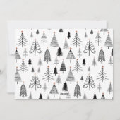 Zwarte en witte kerstbomen Twee foto's Feestdagenkaart (Achterkant)