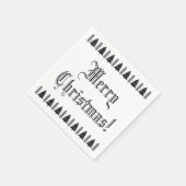 Zwarte en witte kerstboom - Aangepaste tekst Moder Servet (Hoek)