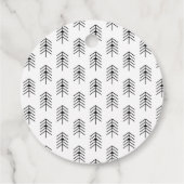 Zwarte en witte kerstboom bedankjes labels (Achterkant)