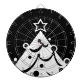 Zwarte en witte kerstboom dartbord (Voorkant)