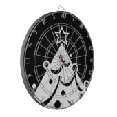 Zwarte en witte kerstboom dartbord (Voorkant Links)
