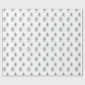 Zwarte en witte kerstboom en Cadeau Patroon Cadeaupapier (Vlak)