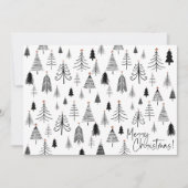 Zwarte en witte kerstboom feestdagenkaart (Voorkant)