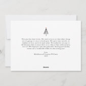 Zwarte en witte kerstboom feestdagenkaart (Achterkant)