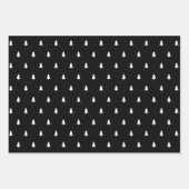 Zwarte en witte kerstboom inpakpapier vel (Voorkant)