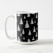 Zwarte en witte kerstboom koffiemok (Links)