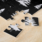 Zwarte en witte kerstboom legpuzzel (Zijkant)