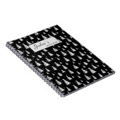 Zwarte en witte kerstboom notitieboek (Rechterzijde)