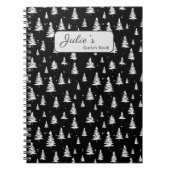 Zwarte en witte kerstboom notitieboek (Voorkant)