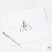 Zwarte en witte kerstboom op maat sticker (Envelop)