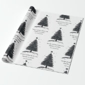 Zwarte en witte kerstboom | Prettige vakantie Cadeaupapier (Uitgerold)