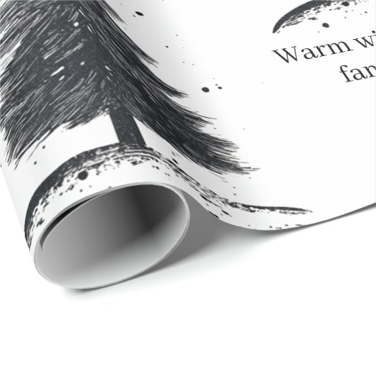 Zwarte en witte kerstboom | Prettige vakantie Cadeaupapier (Rol Hoek)