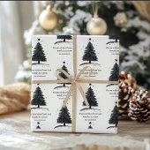 Zwarte en witte kerstboom | Prettige vakantie Cadeaupapier