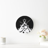 Zwarte en witte kerstboom ronde klok (Huis)