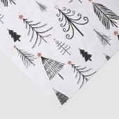 Zwarte en witte kerstboom tissuepapier (Detail)