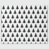 Zwarte en witte kerstboommatte cadeaupapier (Vlak)
