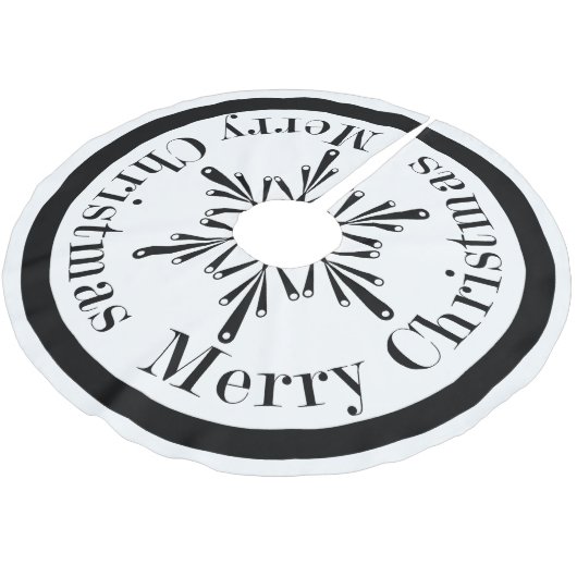 Zwarte en witte kerstboomrok kerstboom rok (Gekanteld)