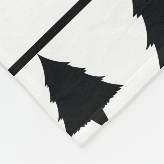 Zwarte en witte kerstboomstructuur en tekst fleece deken (Hoek)