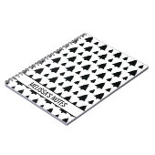 Zwarte en witte kerstboomstructuur en tekst notitieboek (Linkerzijde)