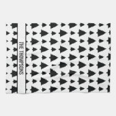 Zwarte en witte kerstboomstructuur en tekst theedoek (Horizontaal)