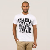 Zwarte en witte kerstboomvakantie t-shirt (Voorkant volledig)