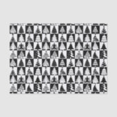 Zwarte en witte kerstboomvakantie tissuepapier (Voorkant)