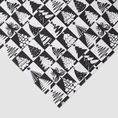 Zwarte en witte kerstboomvakantie tissuepapier (Detail)