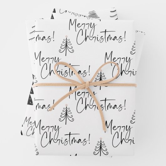 Zwarte en witte kerstboomvloed voor het plukken va inpakpapier vel (In situ)