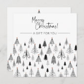 Zwarte en witte kerstcadeaubon