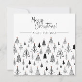 Zwarte en witte kerstcadeaubon (Voorkant)