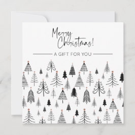 Zwarte en witte kerstcadeaubon