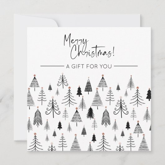 Zwarte en witte kerstcadeaubon