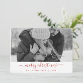 Zwarte en witte kerstfeestdag fotokaart feestdagenkaart (Staand voorkant)