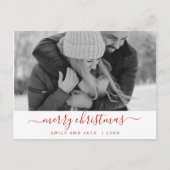 Zwarte en witte kerstfeestdag fotokaart feestdagenkaart (Voorkant)