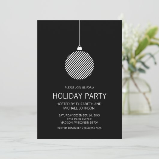 Zwarte en witte kerstfeestdag kaart (Staand voorkant)