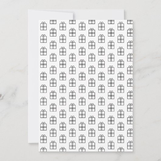 Zwarte en witte kerstfeestdag kaart (Achterkant)