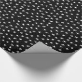 Zwarte en witte kerstfeestdagen cadeaupapier (Hoek)