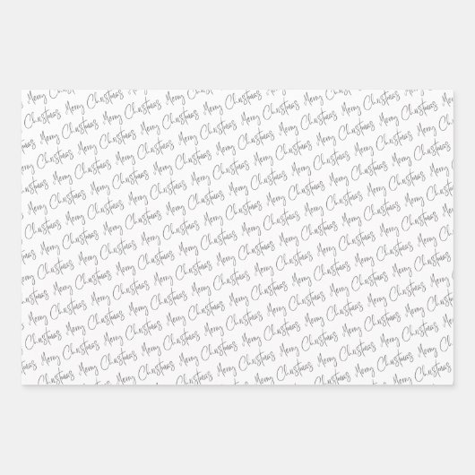 Zwarte en witte kerstFeestdagen Inpakpapier Vel (Voorkant 3)