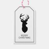 Zwarte en witte kerstfeestdroer cadeaulabel (Voorkant)