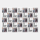 Zwarte en witte kerstfoto 3 Cadeaus Inpakpapier Vel (Voorkant 3)