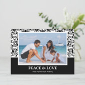 Zwarte en witte kerstfoto feestdagenkaart (Staand voorkant)