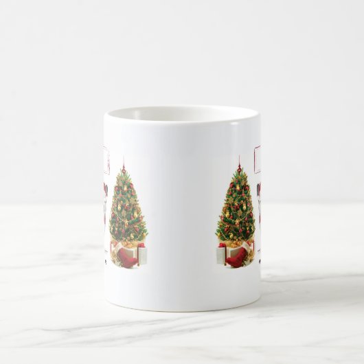 Zwarte en witte kersthond koffiemok (Center)