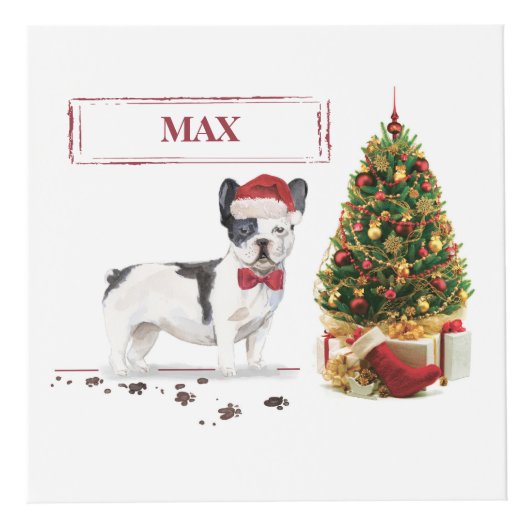 Zwarte en witte kersthond kubus (Rechts)