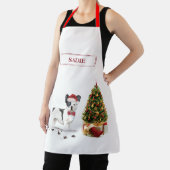 Zwarte en witte kersthond schort (Insitu)