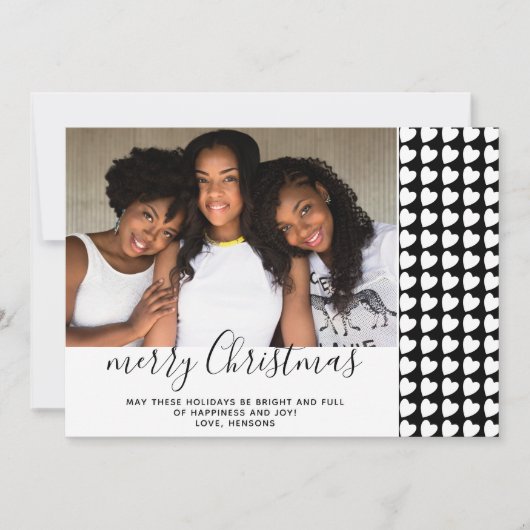 Zwarte en witte kerstkaart voor fijne kerst (Voorkant)