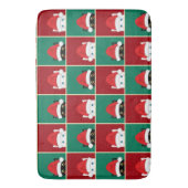 Zwarte en witte kerstkatten badmat (Voorkant Verticaal)