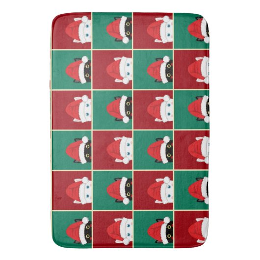 Zwarte en witte kerstkatten badmat (Voorkant Verticaal)