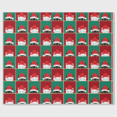 Zwarte en witte kerstkatten cadeaupapier (Vlak)