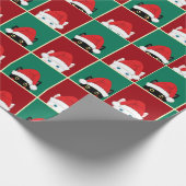Zwarte en witte kerstkatten cadeaupapier (Hoek)
