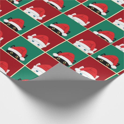Zwarte en witte kerstkatten cadeaupapier (Hoek)